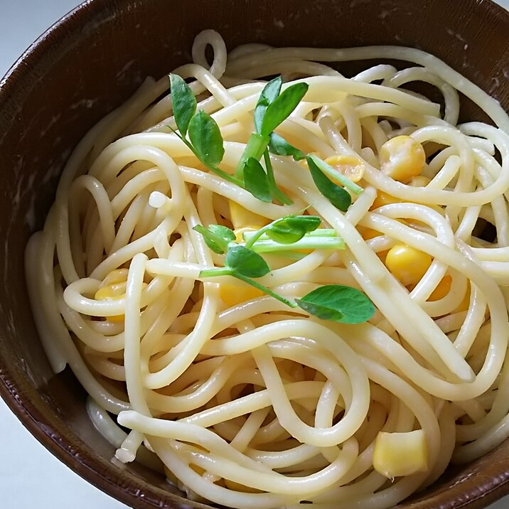 簡単コーンのマヨめんつゆサラダパスタ